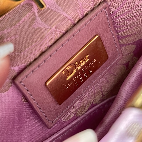 Rare Dior Limited Edition Pink and Gold Mini Saddle Bag - Picture 10 of 11